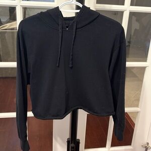 Reigning Champ Black Crop Hoodie